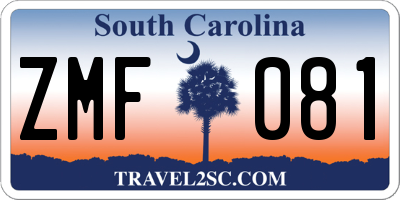 SC license plate ZMF081