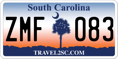 SC license plate ZMF083