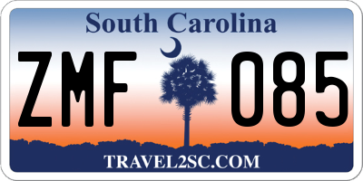SC license plate ZMF085