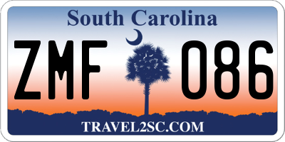 SC license plate ZMF086