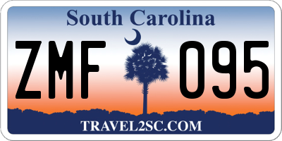 SC license plate ZMF095