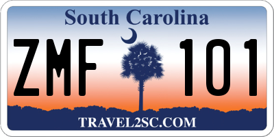 SC license plate ZMF101