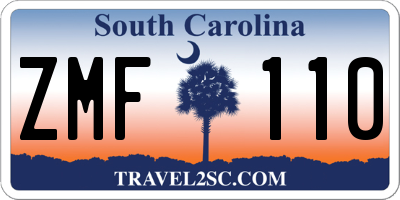 SC license plate ZMF110