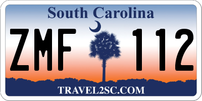 SC license plate ZMF112