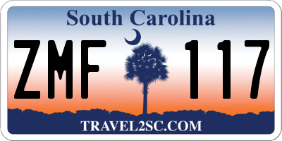 SC license plate ZMF117