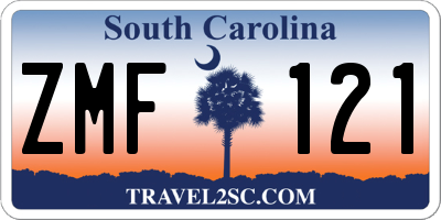 SC license plate ZMF121
