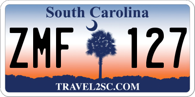 SC license plate ZMF127