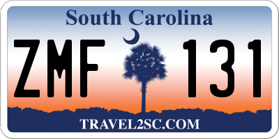 SC license plate ZMF131