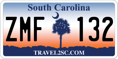 SC license plate ZMF132