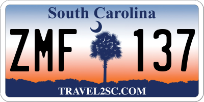 SC license plate ZMF137