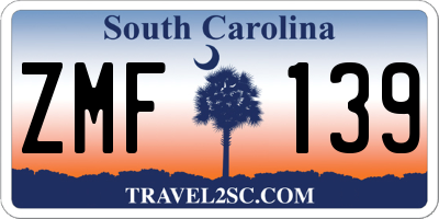 SC license plate ZMF139