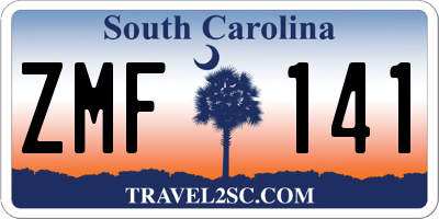 SC license plate ZMF141