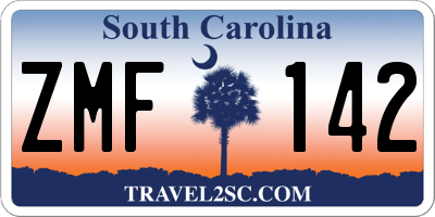 SC license plate ZMF142