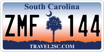 SC license plate ZMF144