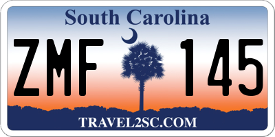 SC license plate ZMF145