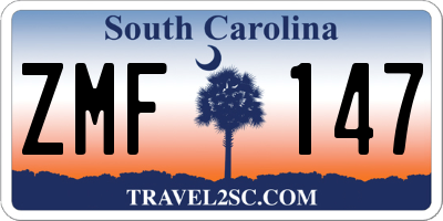 SC license plate ZMF147