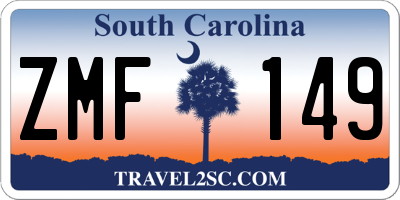 SC license plate ZMF149