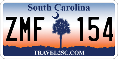 SC license plate ZMF154