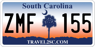 SC license plate ZMF155