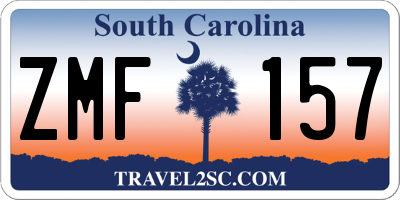SC license plate ZMF157