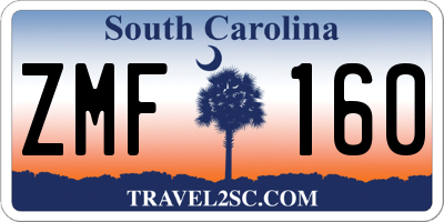 SC license plate ZMF160