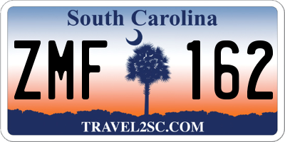 SC license plate ZMF162