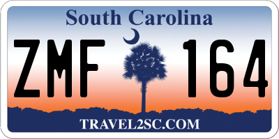 SC license plate ZMF164