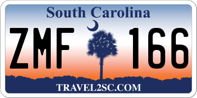 SC license plate ZMF166