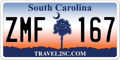 SC license plate ZMF167