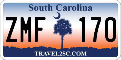 SC license plate ZMF170