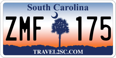 SC license plate ZMF175