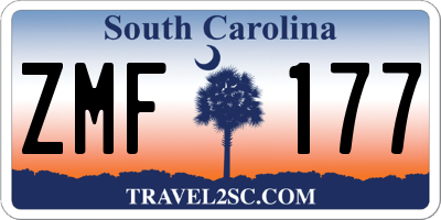 SC license plate ZMF177