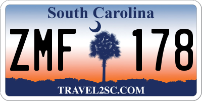 SC license plate ZMF178