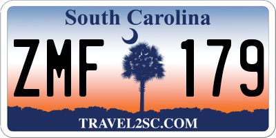 SC license plate ZMF179