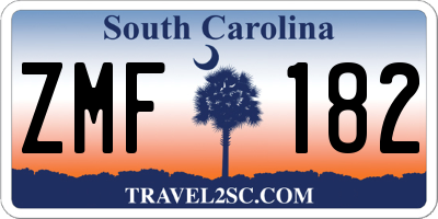 SC license plate ZMF182