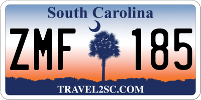 SC license plate ZMF185