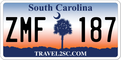 SC license plate ZMF187