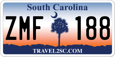 SC license plate ZMF188