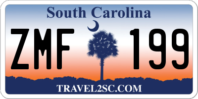 SC license plate ZMF199