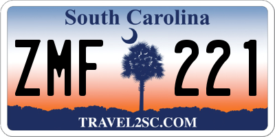SC license plate ZMF221
