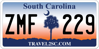 SC license plate ZMF229