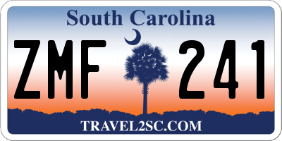 SC license plate ZMF241