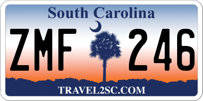 SC license plate ZMF246