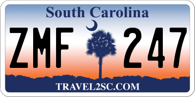 SC license plate ZMF247