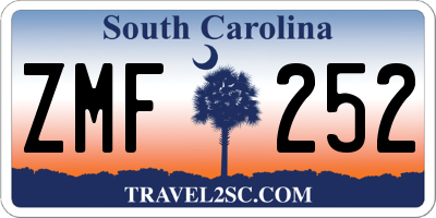 SC license plate ZMF252
