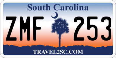 SC license plate ZMF253
