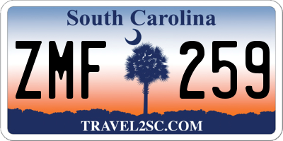 SC license plate ZMF259
