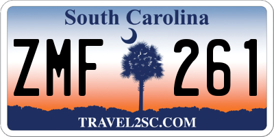 SC license plate ZMF261