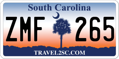 SC license plate ZMF265