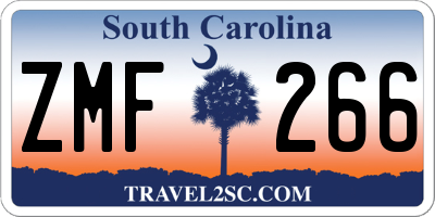 SC license plate ZMF266
